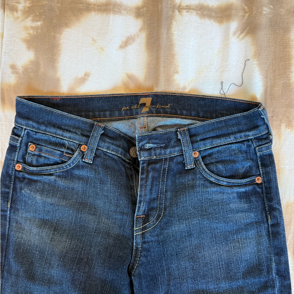 7 For All Mankind Indigo Flare Jeans - Picture 3 of 4